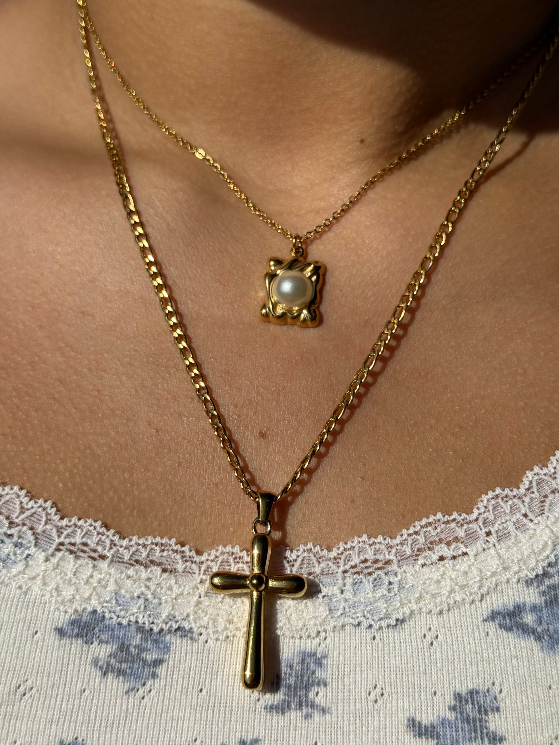 Bubble Cross Necklace