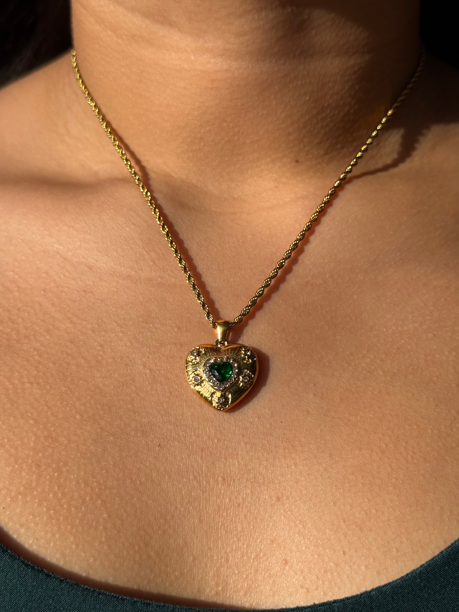 Emerald Heart Necklace